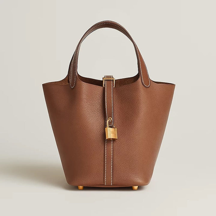 HERMÈS PICITON LOCK 18 BARENIA FAUBORG CALFSKIN LEATHER BAG