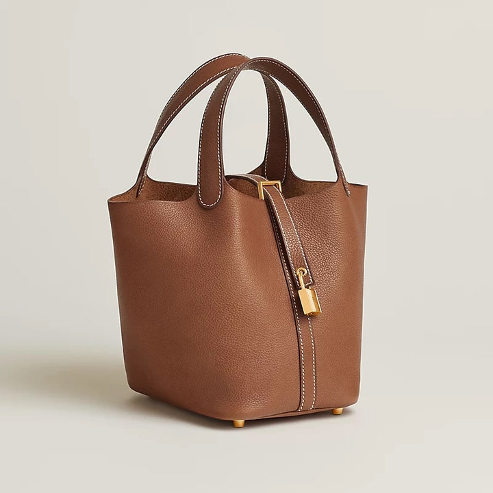 HERMÈS PICITON LOCK 18 BARENIA FAUBORG CALFSKIN LEATHER BAG