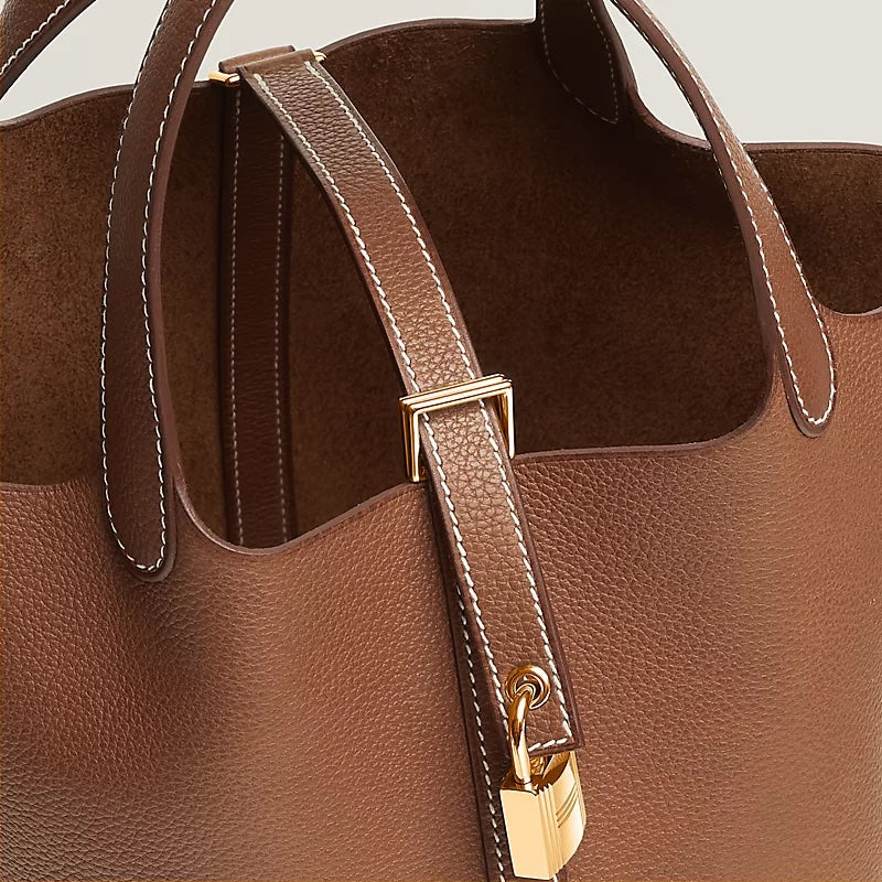 HERMÈS PICITON LOCK 18 BARENIA FAUBORG CALFSKIN LEATHER BAG
