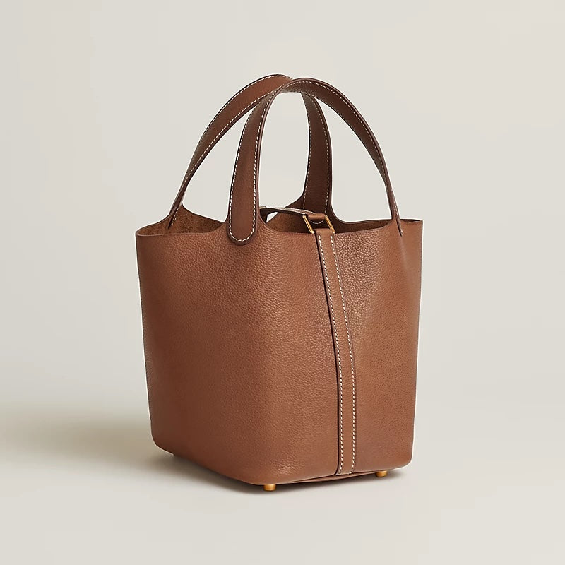 HERMÈS PICITON LOCK 18 BARENIA FAUBORG CALFSKIN LEATHER BAG