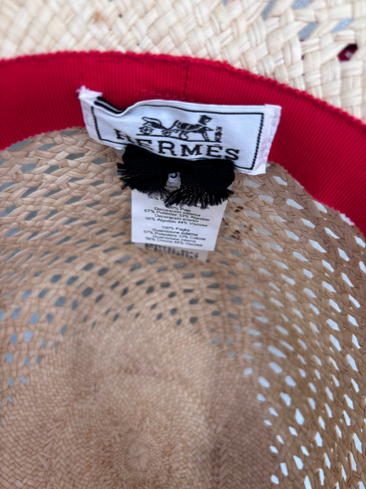 HERMÈS ADELE STRAW BOATER HAT