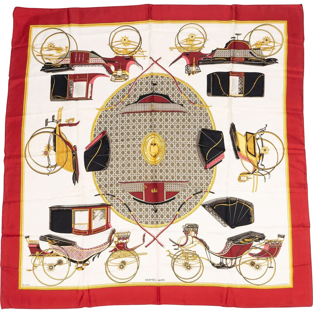 HERMÈS CARRÉ LES VOITURES À TRANSFORMATION SILK SCARF