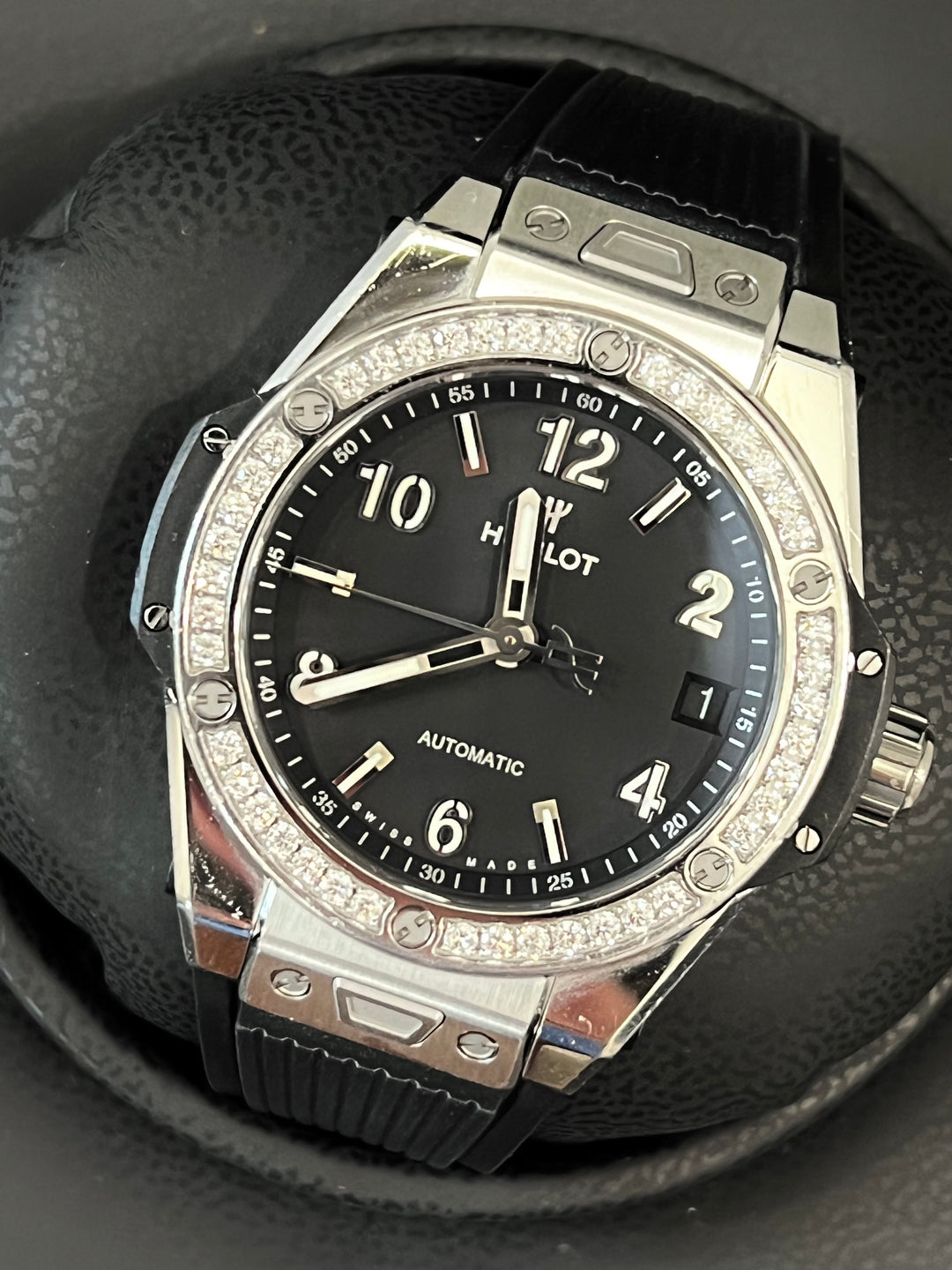 HUBLOT BIG BANG ONE CLICK STEEL DIAMONDS 39MM WATCH