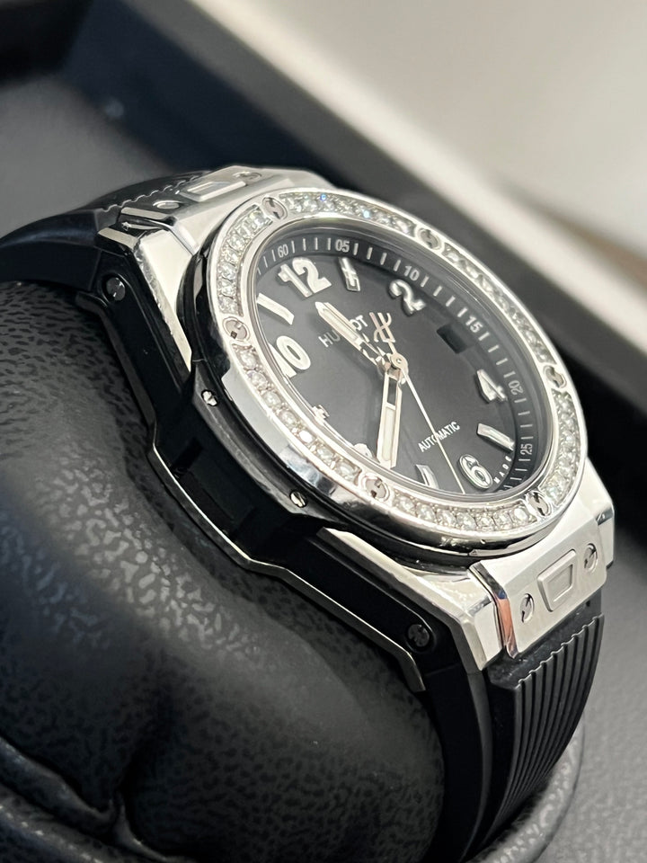 HUBLOT BIG BANG ONE CLICK STEEL DIAMONDS 39MM WATCH