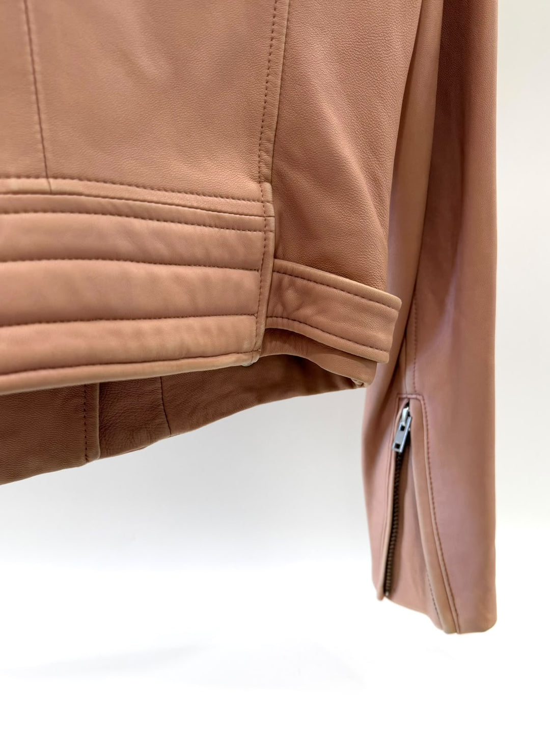 IRO PINK LEATHER BIKER JACKET