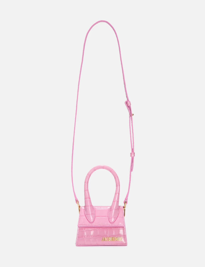 JACQUEMUS LE CHIQUITO MINI CROC EMBOSSED LEATHER CROSSBODY BAG
