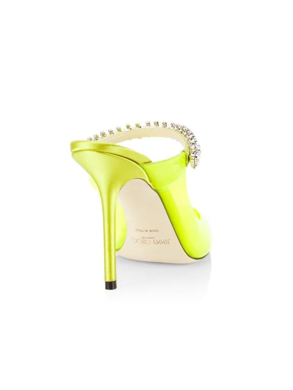 JIMMY CHOO BING CRYSTAL PLEXI MULE PUMPS