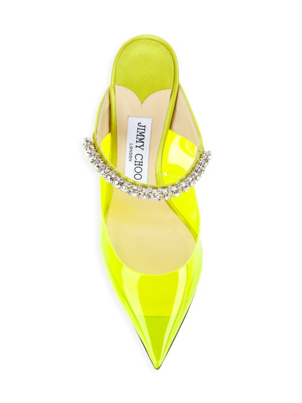 JIMMY CHOO BING CRYSTAL PLEXI MULE PUMPS