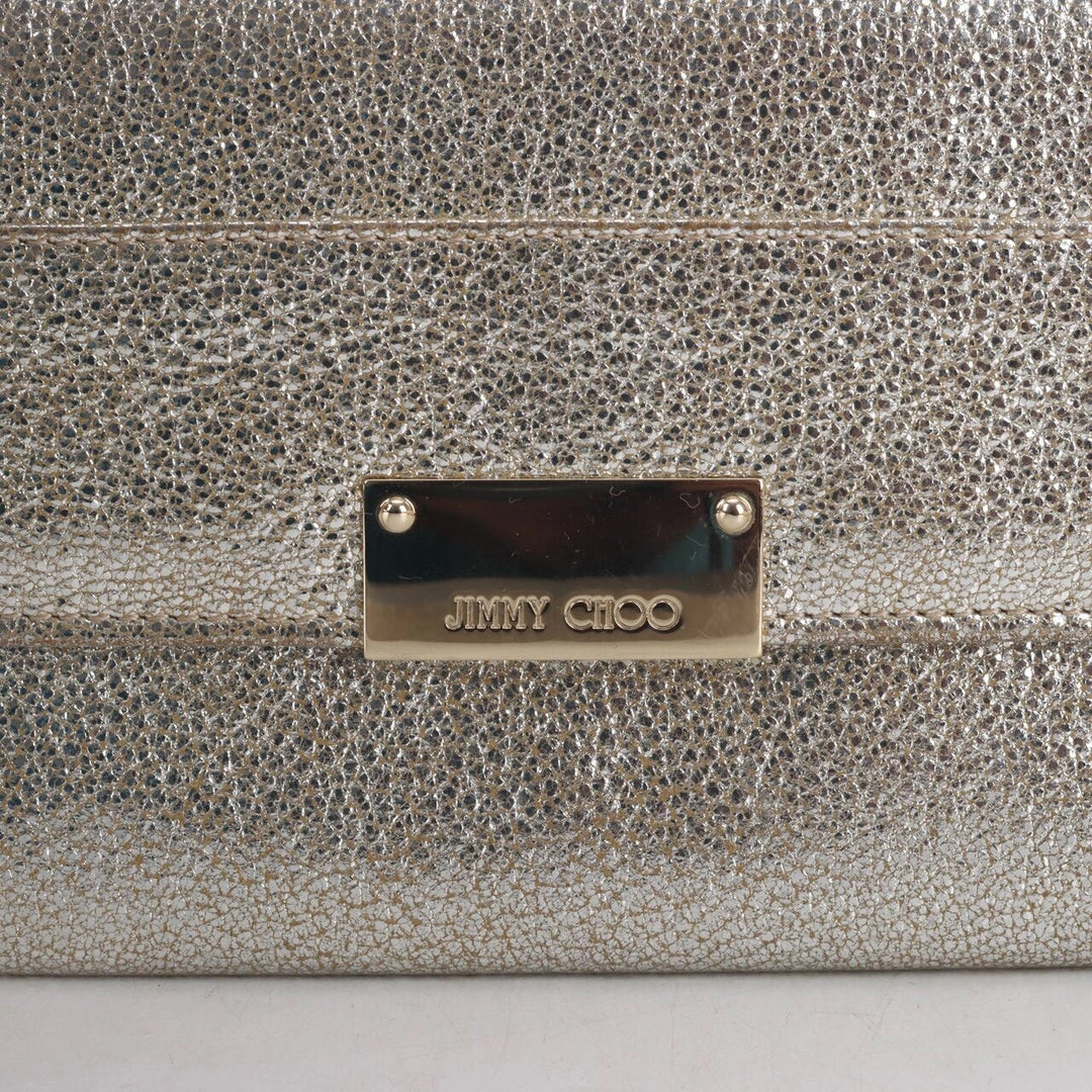 JIMMY CHOO REESE METALLIC GLITTER CLUTCH BAG
