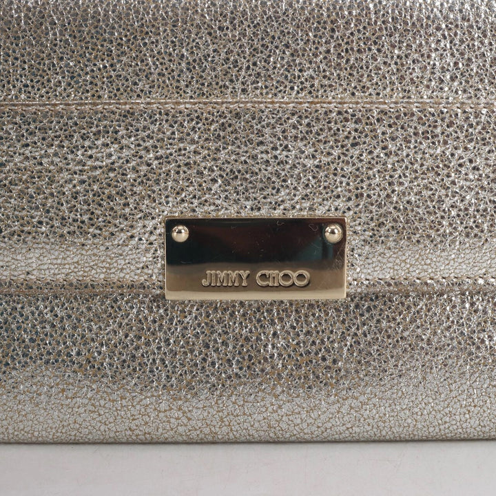 JIMMY CHOO REESE METALLIC GLITTER CLUTCH BAG