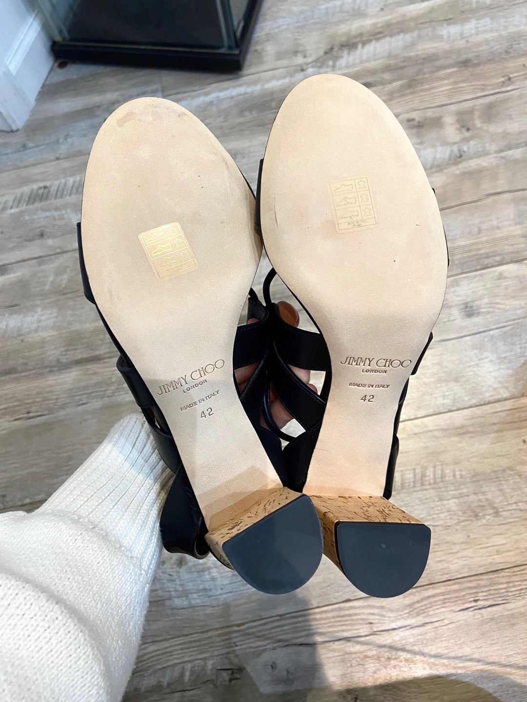 JIMMY CHOO CALFSKIN LEATHER MARGO 80 GHILLIE LACED SANDALS