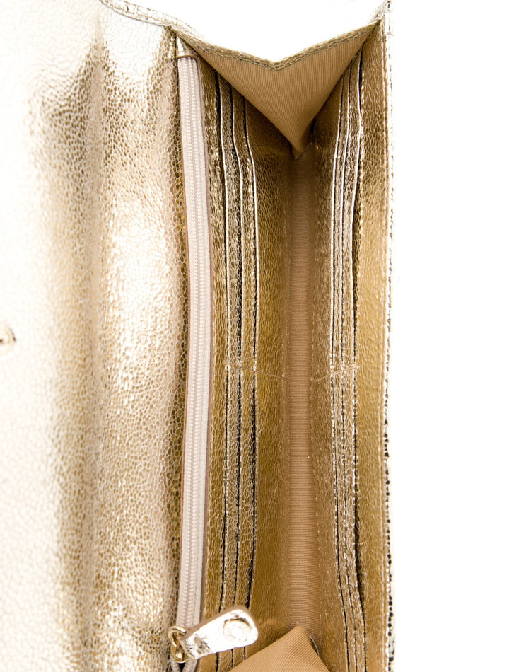 JIMMY CHOO REESE METALLIC GLITTER CLUTCH BAG