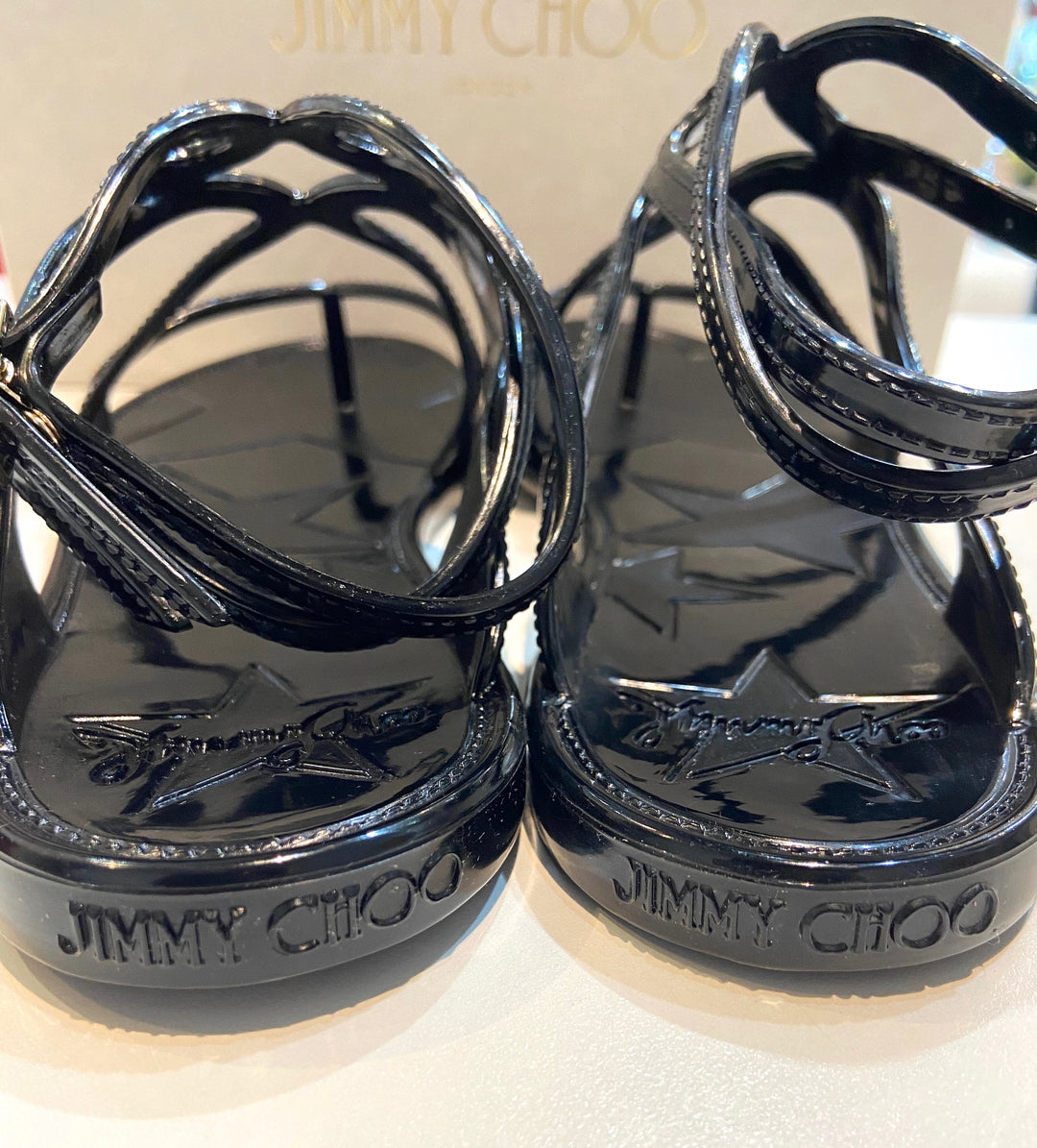 JIMMY CHOO LANCE GLADIATOR JELLY SANDALS