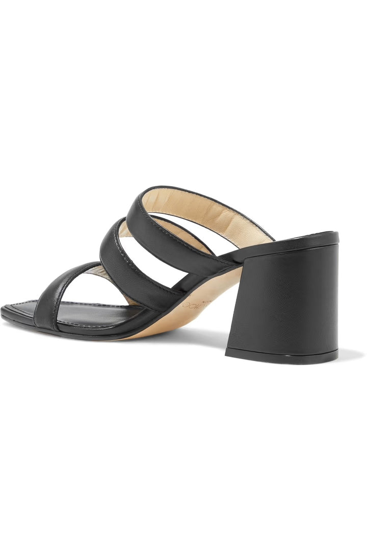 JIMMY CHOO AUNA 65 NAPPA LEATHER MULE SANDALS