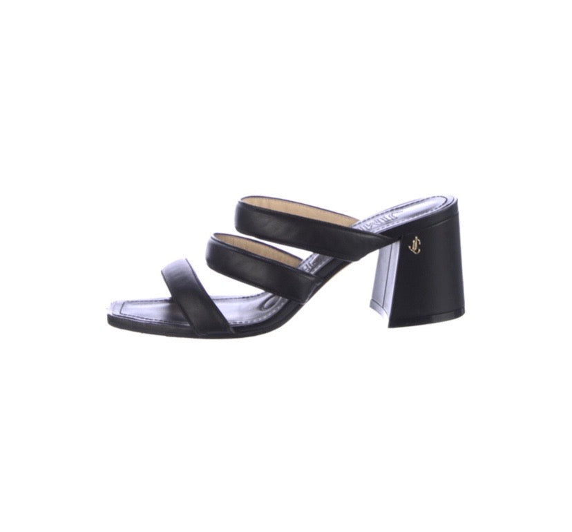 JIMMY CHOO AUNA 65 NAPPA LEATHER MULE SANDALS