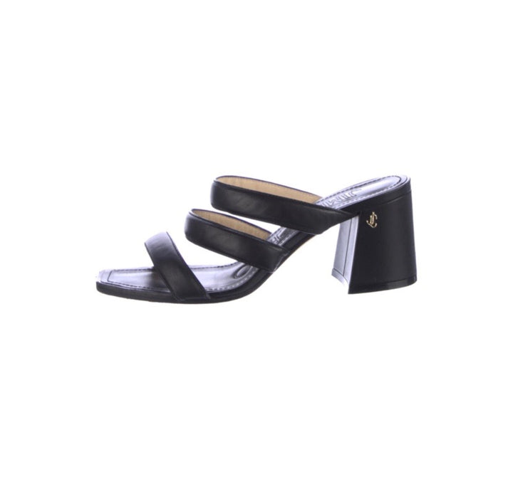 JIMMY CHOO AUNA 65 NAPPA LEATHER MULE SANDALS