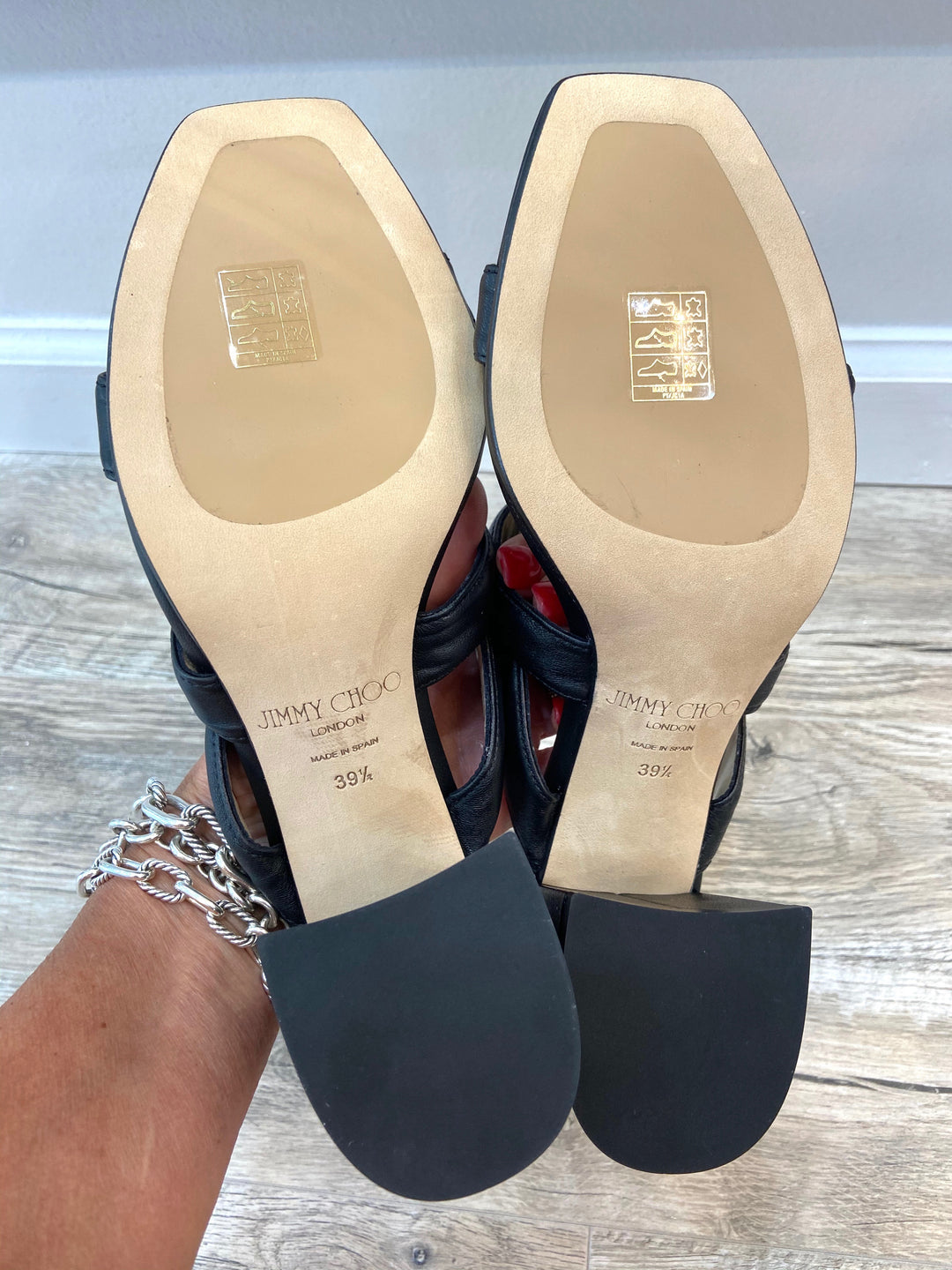 JIMMY CHOO AUNA 65 NAPPA LEATHER MULE SANDALS