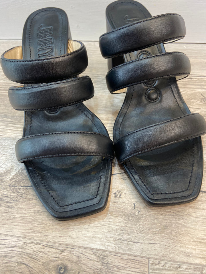 JIMMY CHOO AUNA 65 NAPPA LEATHER MULE SANDALS