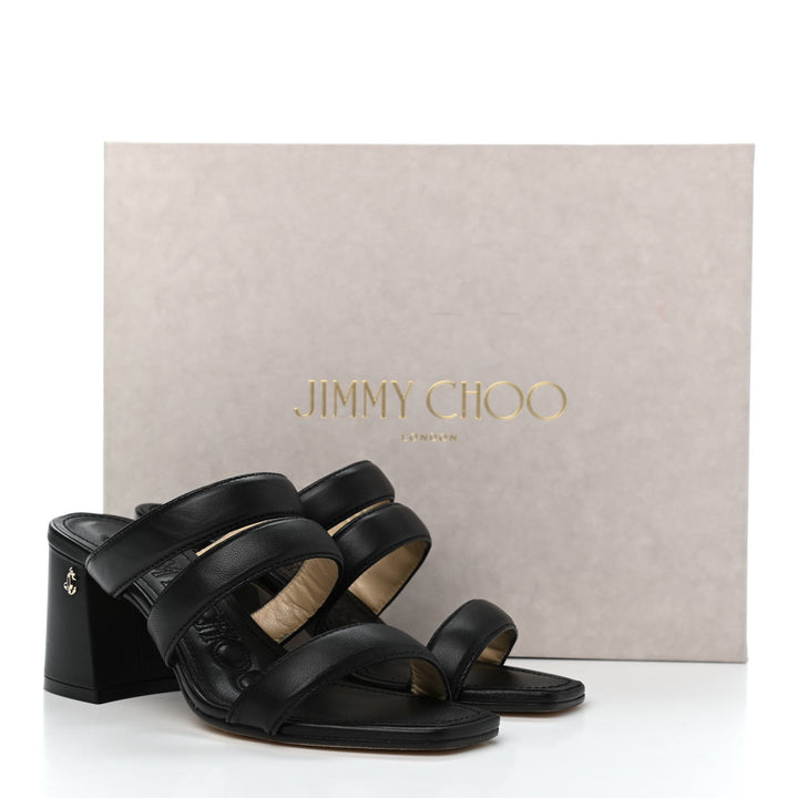 JIMMY CHOO AUNA 65 NAPPA LEATHER MULE SANDALS