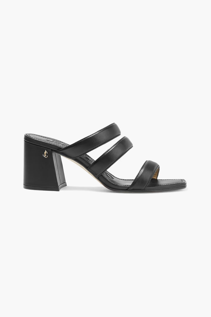 JIMMY CHOO AUNA 65 NAPPA LEATHER MULE SANDALS