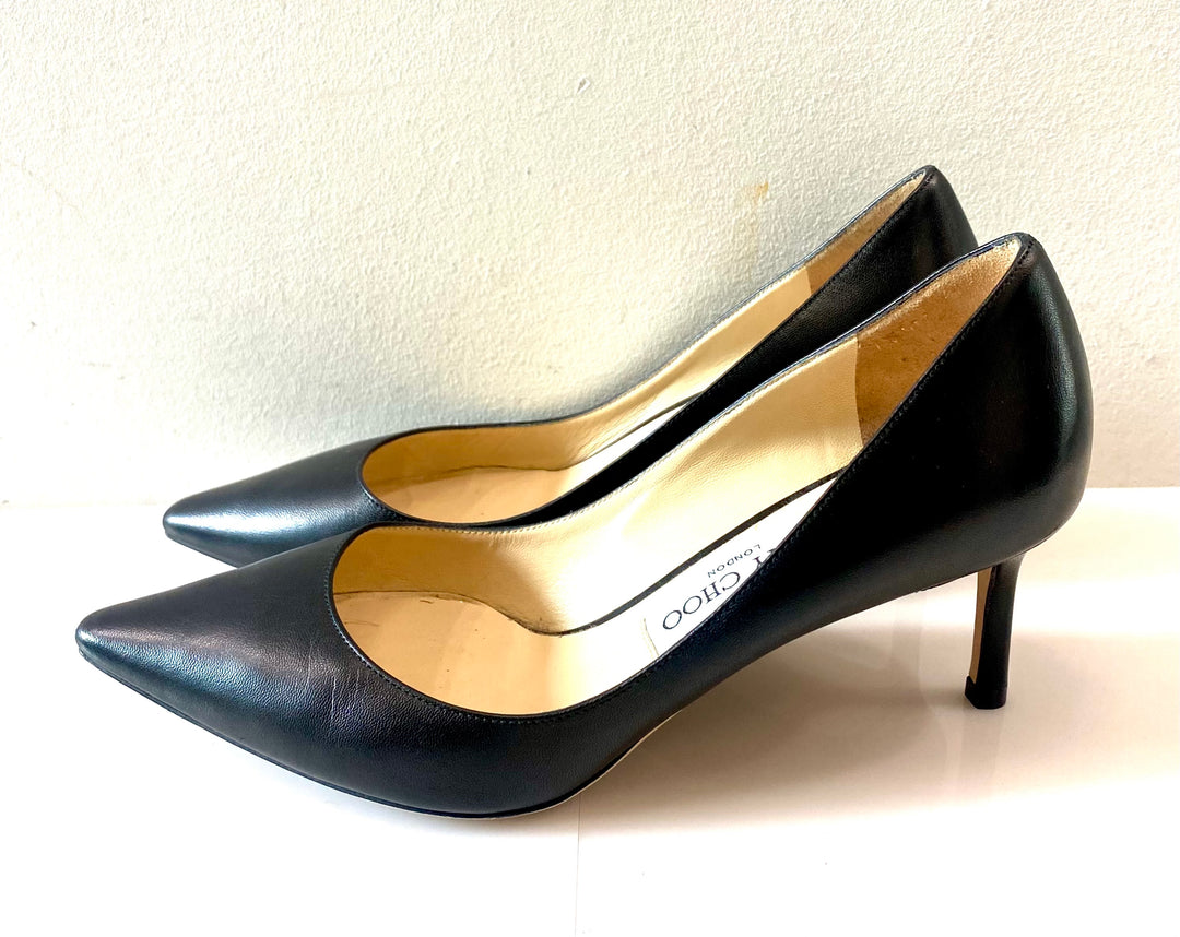 パンプス JIMMY CHOO ALIX 60 SHINY CALF LEATHER PUMPS Lot - JIMMY CHOO TWO PAIRS OF BLACK SHINY CALF LEATHER HEELS