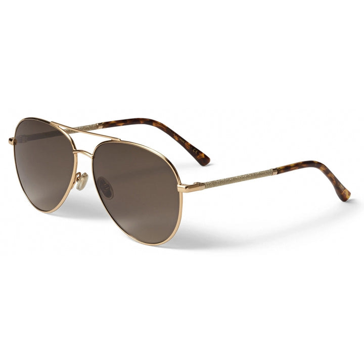 JIMMY CHOO DEVAN/S AVIATOR 06J GLITTER ARMS SUNGLASSES