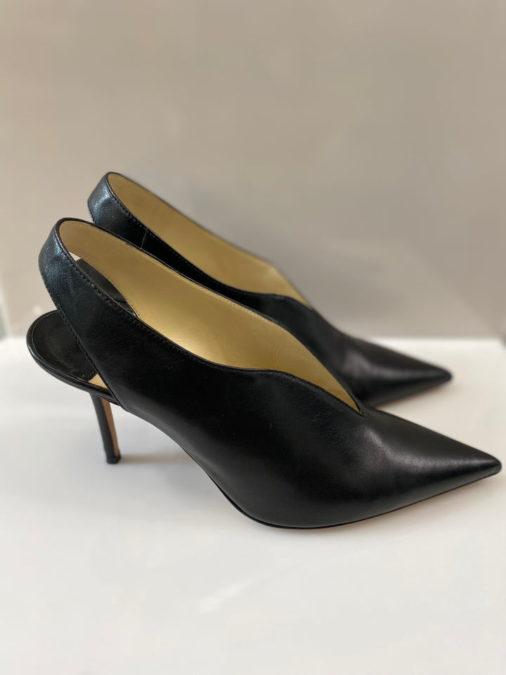 JIMMY CHOO SAISE 65 LEATHER SLINGBACK PUMPS