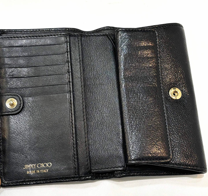 JIMMY CHOO MARLEE CALFSKIN LEATHER BI-FOLD WALLET