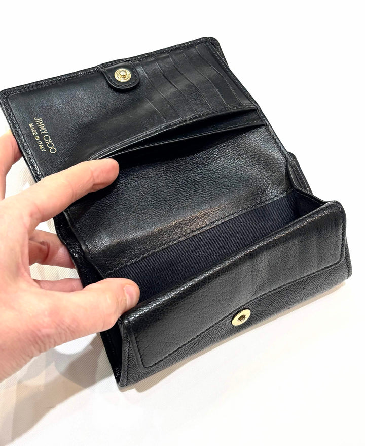 JIMMY CHOO MARLEE CALFSKIN LEATHER BI-FOLD WALLET