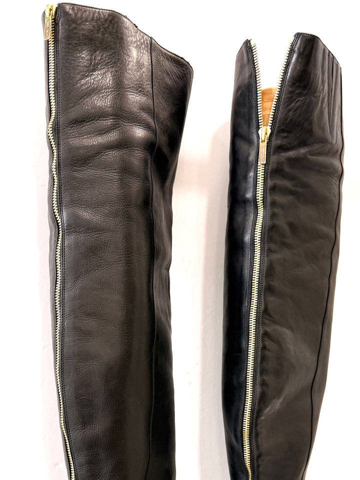 JIMMY CHOO NAPPA LEATHER OVER KNEE BOOTS