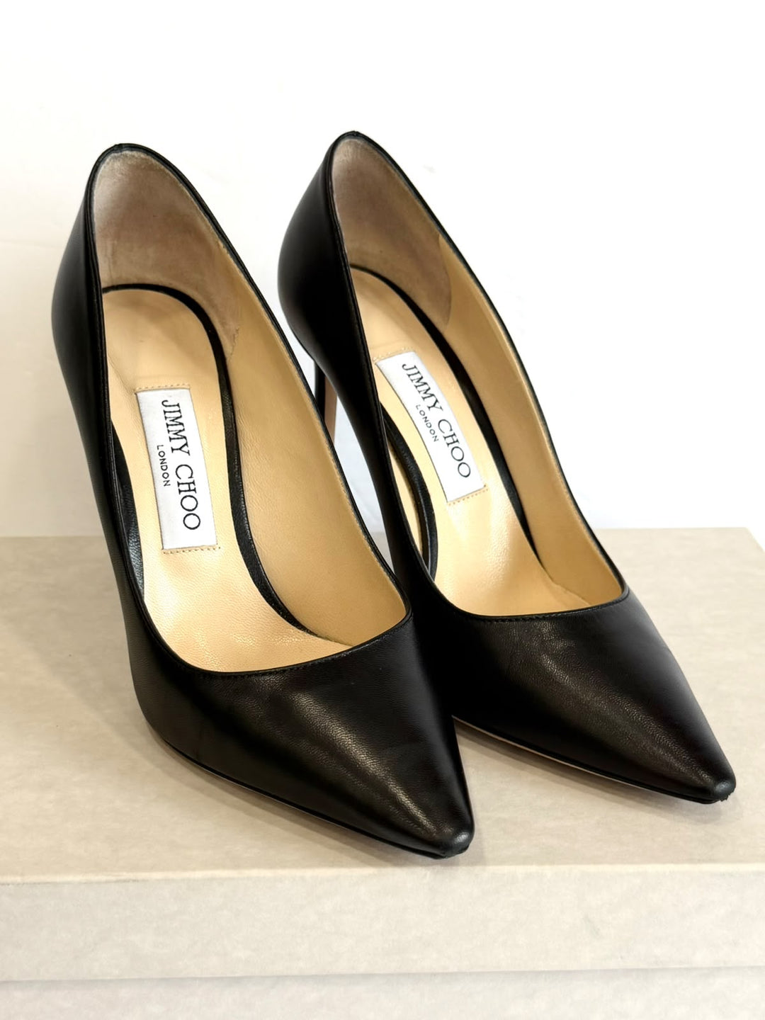 JIMMY CHOO ROMY 100 KID LEATHER PUMPS