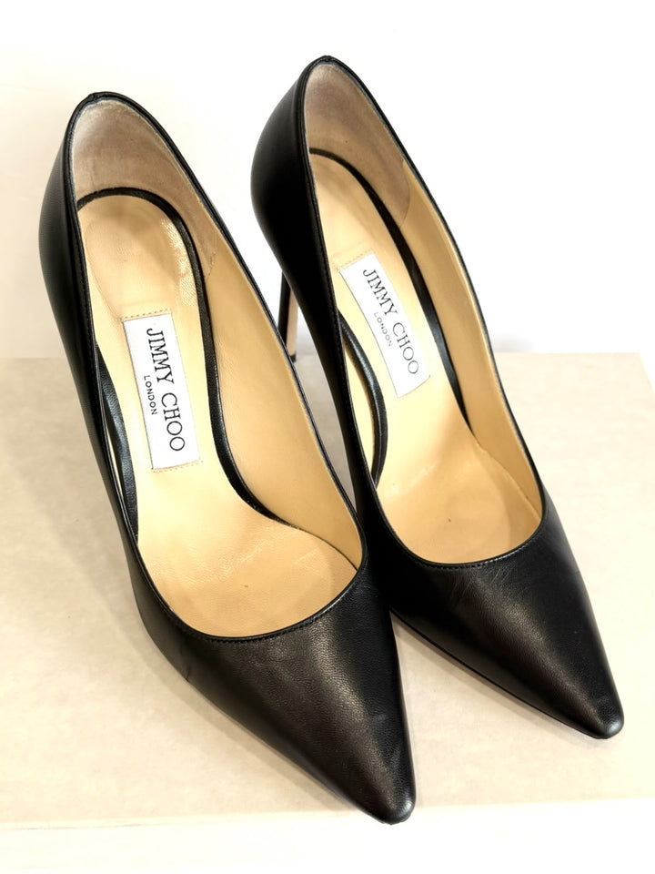 JIMMY CHOO ROMY 100 KID LEATHER PUMPS