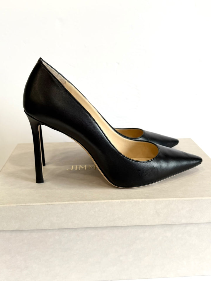 JIMMY CHOO ROMY 100 KID LEATHER PUMPS