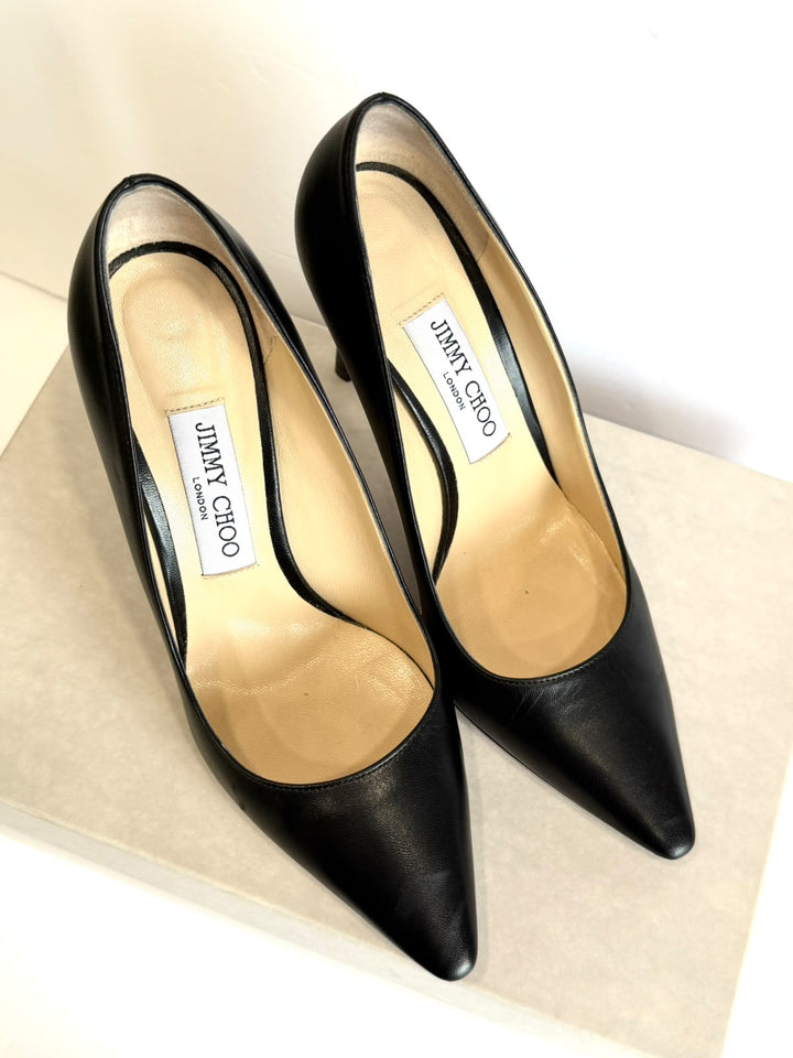 JIMMY CHOO ROMY 100 KID LEATHER PUMPS
