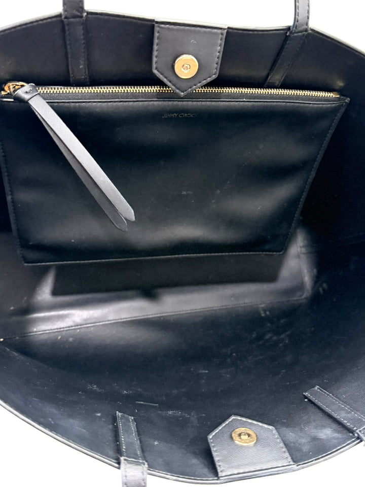 JIMMY CHOO SIGNATURE LEATHER TOTE BAG