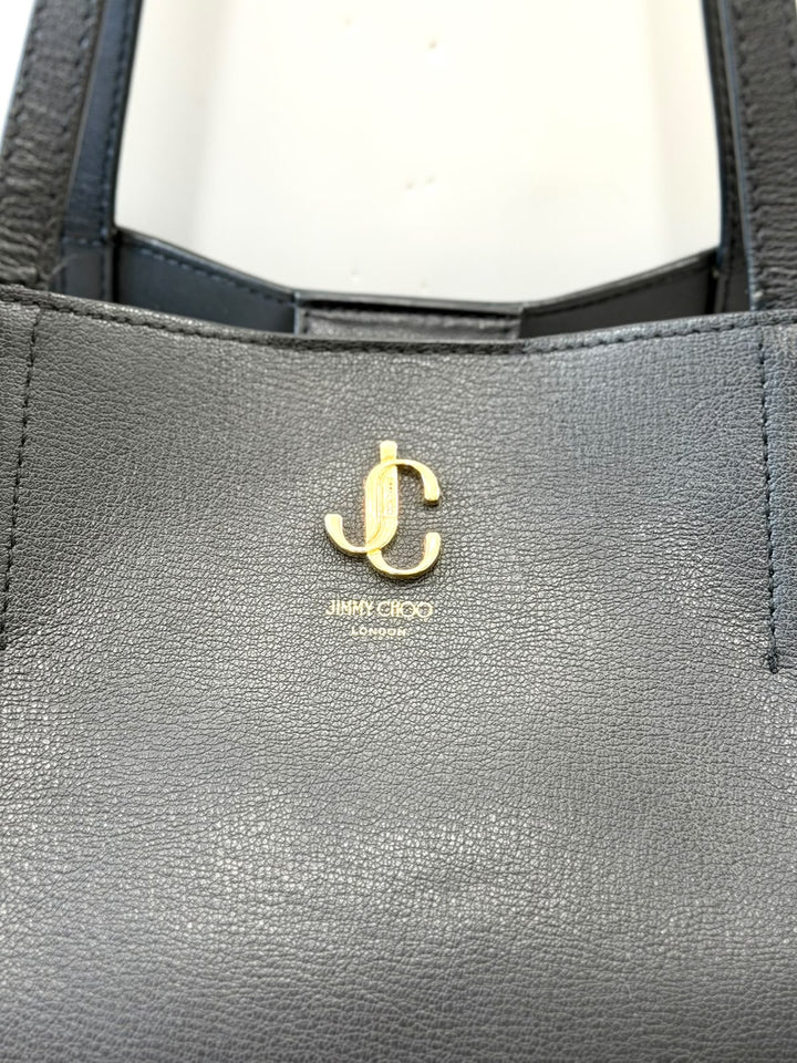JIMMY CHOO SIGNATURE LEATHER TOTE BAG
