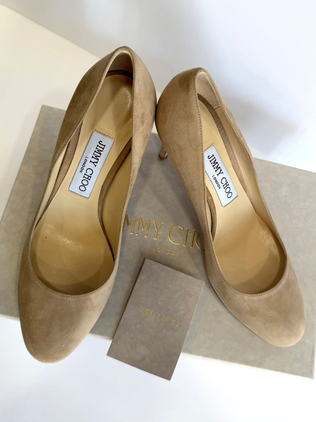 JIMMY CHOO BRIDGET 85 SUEDE PUMPS