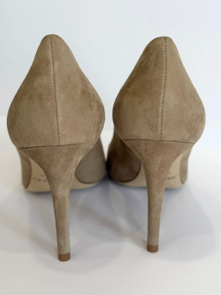 JIMMY CHOO BRIDGET 85 SUEDE PUMPS