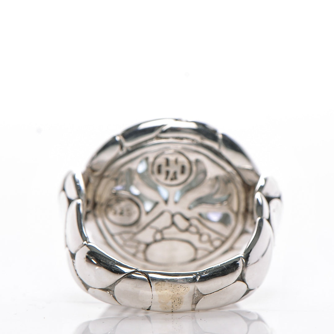 JOHN HARDY STERLING SILVER KALI COLLECTION PURE LAVAFIRE SEA RING