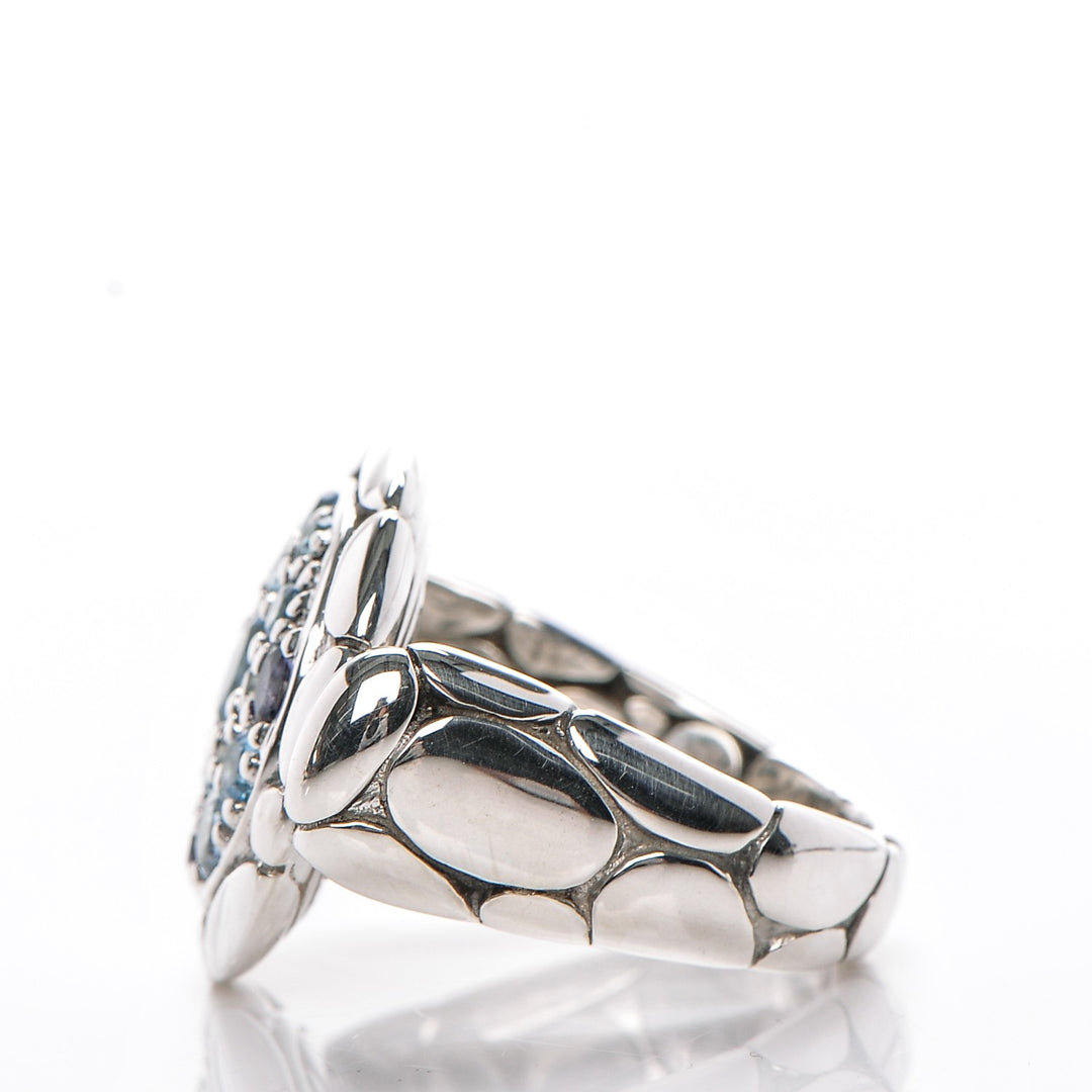JOHN HARDY STERLING SILVER KALI COLLECTION PURE LAVAFIRE SEA RING