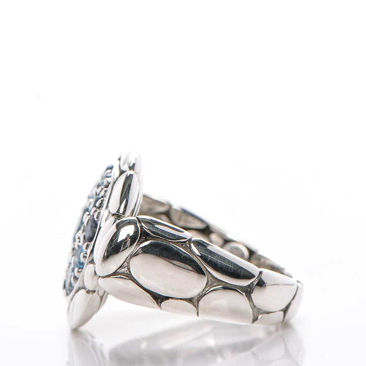 JOHN HARDY STERLING SILVER KALI COLLECTION PURE LAVAFIRE SEA RING