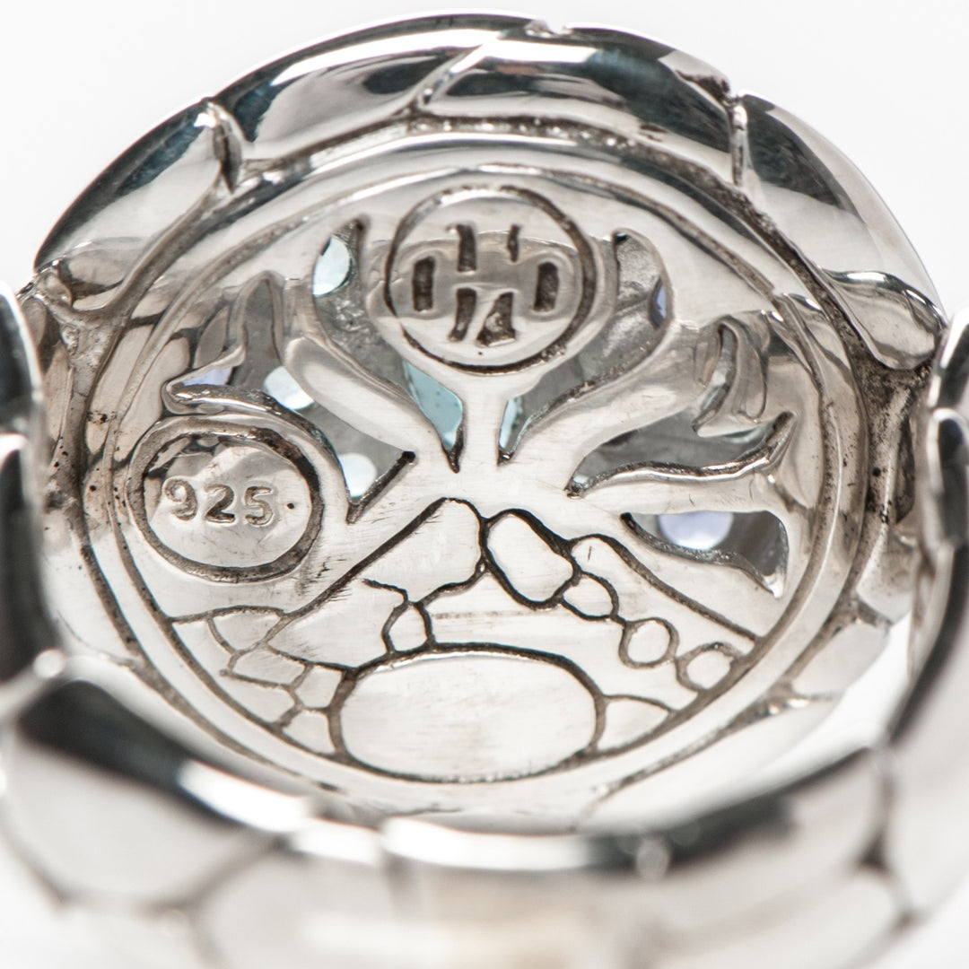 JOHN HARDY STERLING SILVER KALI COLLECTION PURE LAVAFIRE SEA RING