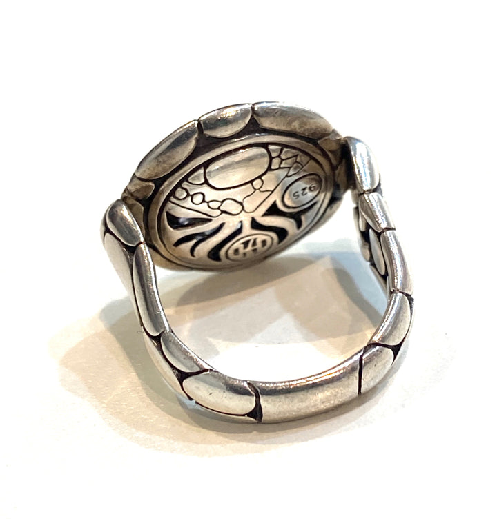 JOHN HARDY STERLING SILVER KALI COLLECTION PURE LAVAFIRE SEA RING