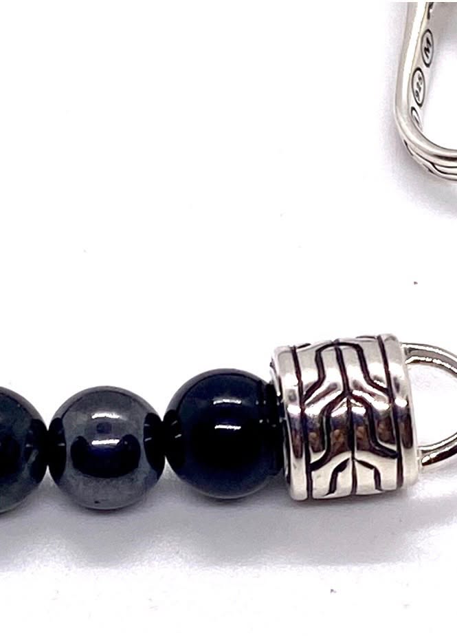 JOHN HARDY CLASSIC CHAIN BEADED ONYX EAGLE EYE HERMATITE BRACELET