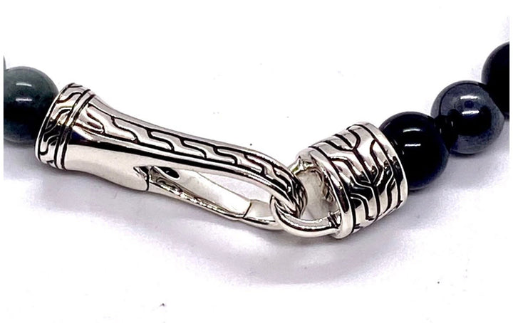 JOHN HARDY CLASSIC CHAIN BEADED ONYX EAGLE EYE HERMATITE BRACELET