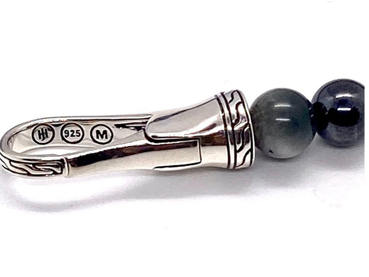 JOHN HARDY CLASSIC CHAIN BEADED ONYX EAGLE EYE HERMATITE BRACELET