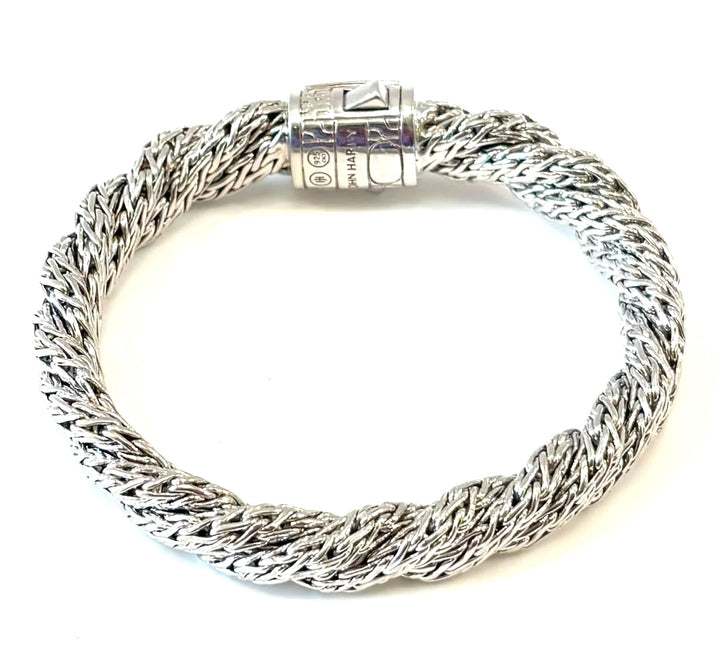 JOHN HARDY CLASSIC CHAIN STERLING SILVER BLACK SAPPHIRE TWISTED CHAIN BRACELET