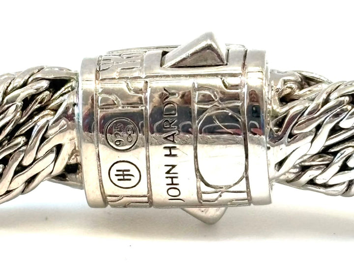 JOHN HARDY CLASSIC CHAIN STERLING SILVER BLACK SAPPHIRE TWISTED CHAIN BRACELET
