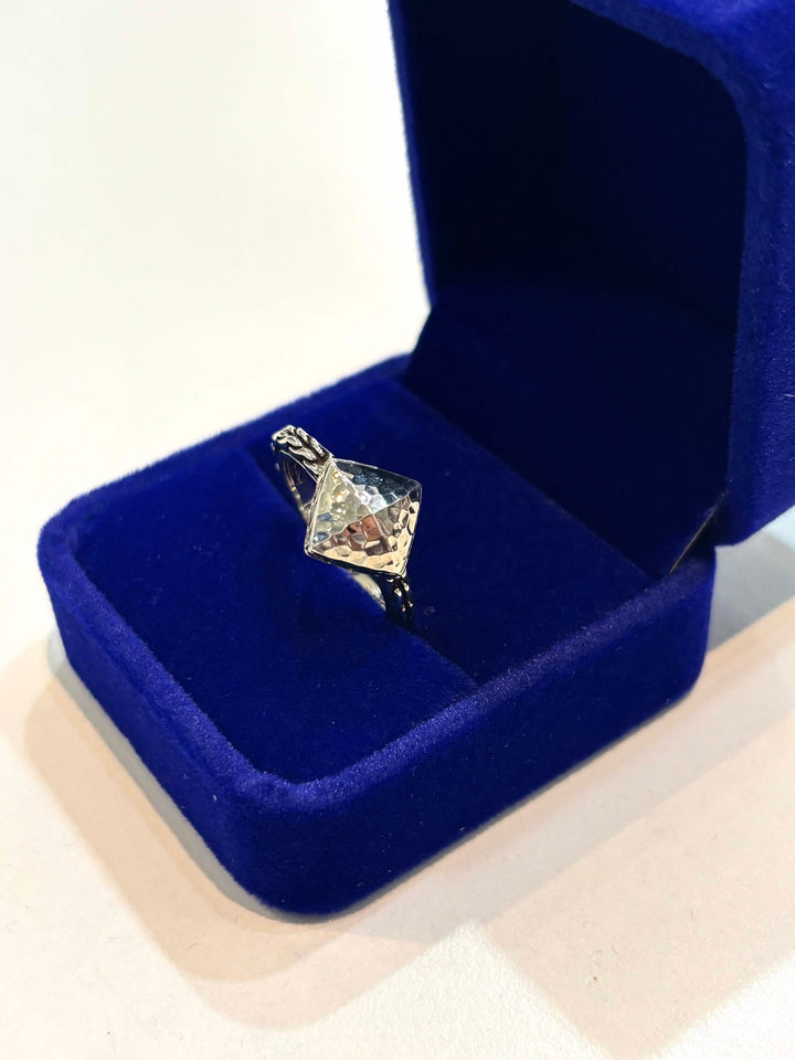 JOHN HARDY HAMMERED STERLING SILVER PYRAMID COCKTAIL RING