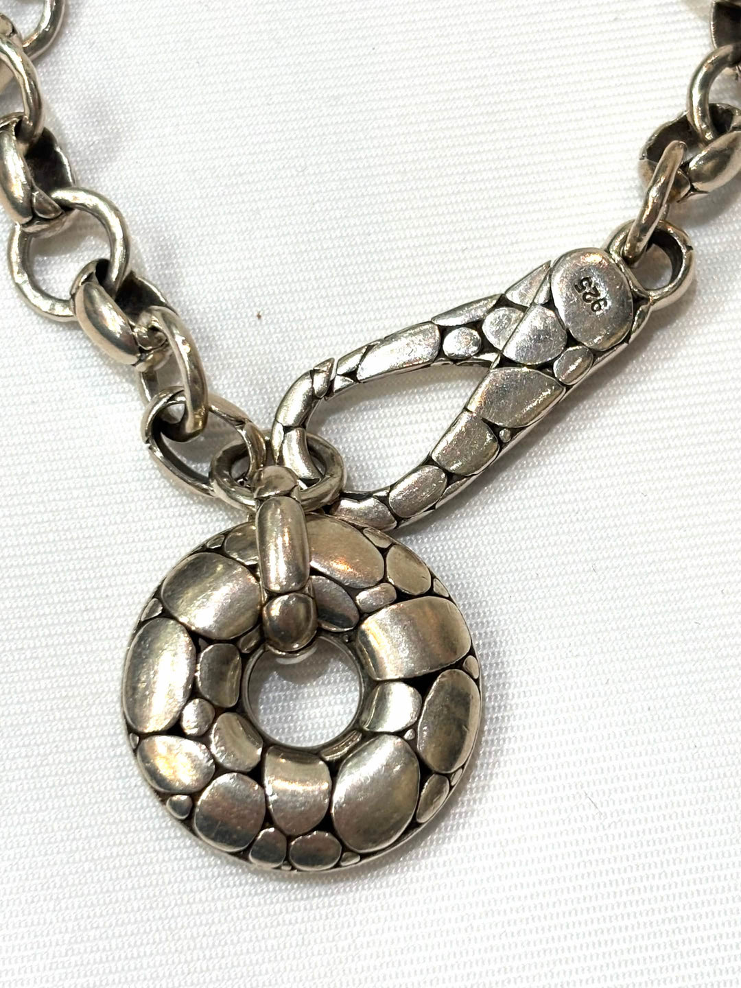 JOHN HARDY STERLING SILVER KALI PEBBLE COLLECTION CHAIN BRACELET
